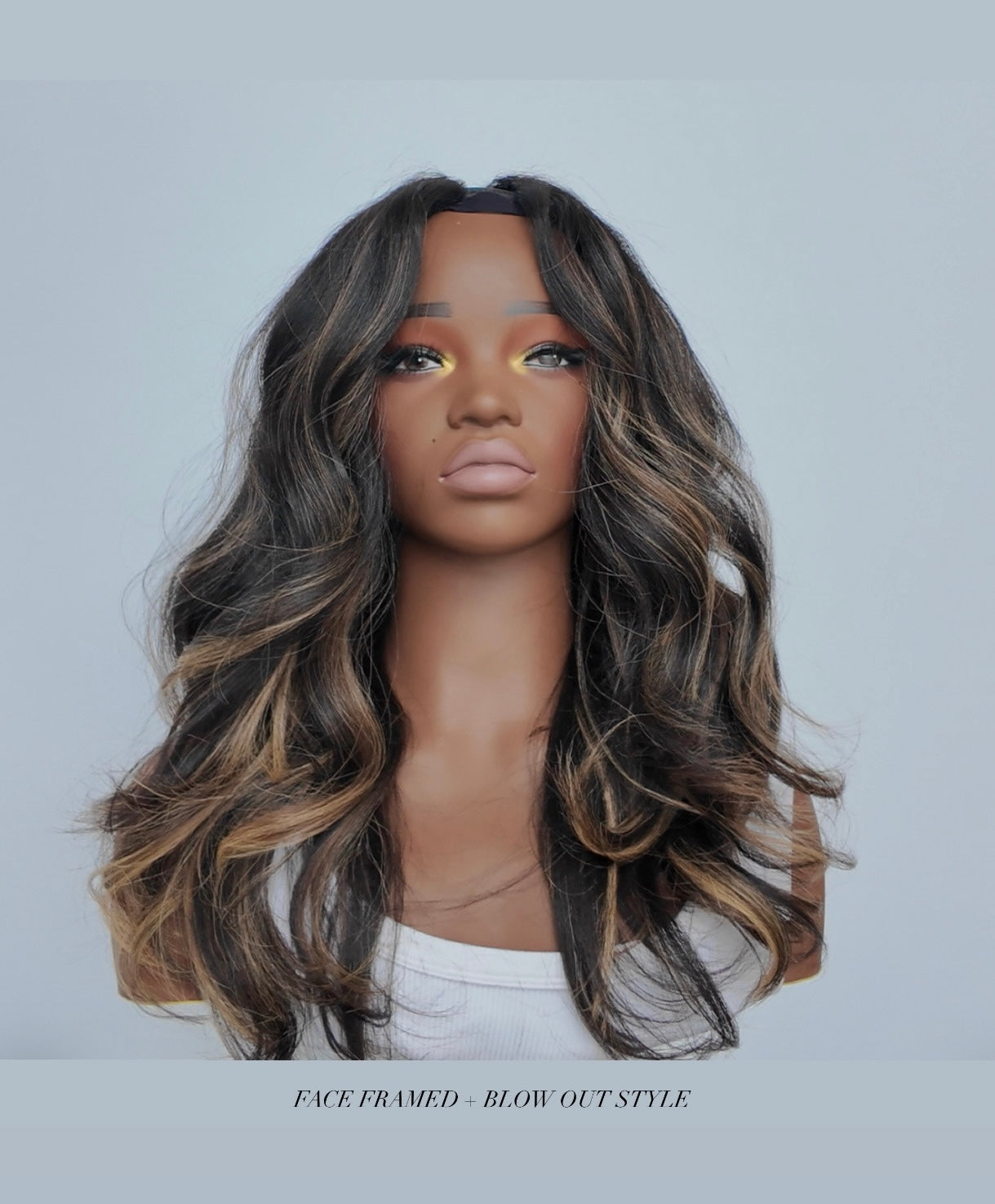 "22 Ash Blonde highlights Afro Straight U-Part wig [final sale ]